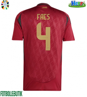 Belgien Wout Faes #4 Hemmatröja EM 2024 Kortärmad